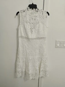 Weißes Spitzen Bardot Kleid Gr. 10 - Bild 1 von 4