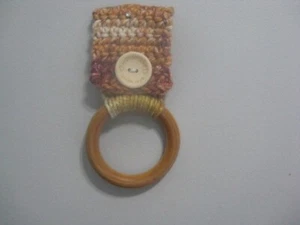 Crochet Kitchen Towel Wood Ring Holder ~ **Gift Idea - Picture 1 of 1