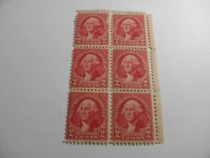GEORGE WASHINGTON 6, 2 CENT ROTE BRIEFMARKE SELTEN unbenutzt Original Kaugummi 1732-1932 - Bild 1 von 6