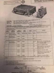 1956 MOPAR RADIO, MODELL 840 (P5606) 844 (C5609) 12 VOLT PHOTOFACT ORDNER AUTO - Bild 1 von 2