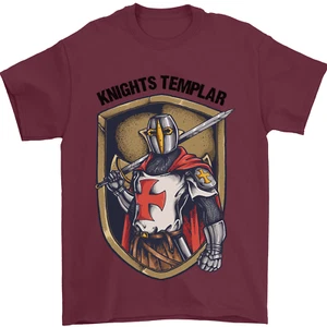 Chevaliers Templiers st Georges Jour Angleterre T-Shirt 100% Coton - Picture 1 of 12