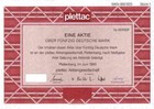 Plettac AG 1993 Plettenberg plettac assco Altrad Group 50 DM Gewinnanteilscheine