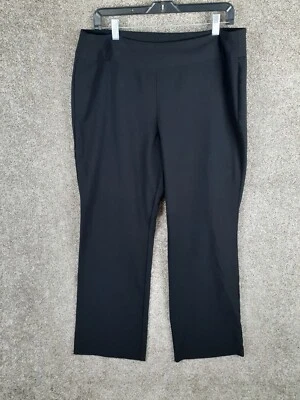 Pantalones de vestir Roz & Ali para mujer 14 negros tiro alto pierna recta elásticos Foto 1 de 4