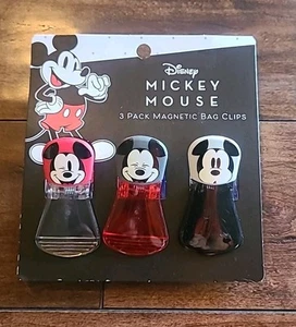 NEU Disney Mickey Mouse 3er Pack Magnet Tasche Clips Kühlschrankmagnet - Bild 1 von 2
