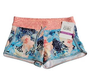 Athleta Girl Cannonball Swim Shorts Bottoms Bora Bora XL 14 Floral Lined NEW - Picture 1 of 16