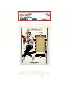 Panini Flawless Patches Drew Brees 2022 #P-7 Ruby/15 (MEM) PSA 7 - Imagen 1 de 2