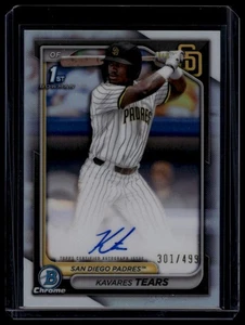 Auto 2024 Bowman Draft #CPA-KT Kavares Tears Chrome Prospect Auto Refractor - Picture 1 of 2