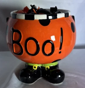 Halloween Süßigkeiten/Pflanzschale mit Schnallen Stiefelsockel 6x6" so nostalgisch - Bild 1 von 8