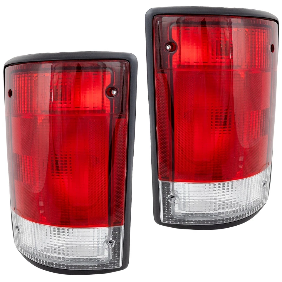 Juego de luces traseras halógenas para Ford E-150 Econoline 1995-2002 lente transparente y roja 2 piezas Foto 1 de 4