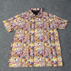 Bugatchi Hemd Herren XL Mehrfarbig Abstrakt Print Baumwolle Polo Modern Kurzarm - Bild 1 von 12