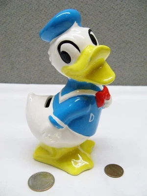 vintage Main St. Disneyland Store - bought DONALD DUCK Ceramic Coin Bank NICE - Image 1 of 4