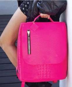 Tote&Carry Apollo 2 Neon Pink Kunstleder Krokodilleder Rucksack Buchtasche LG Neu ohne Etikett - Bild 1 von 9