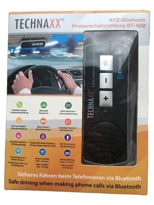 Technaxx BT-X22 KFZ Bluetooth 4.0 Freisprechanlage Schwarz Sprachsteuerung Akku - Afbeelding 1 van 3