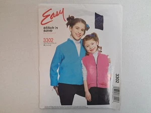 Stitch 'N Save Pattern - Children's & Girls' Jacket or Vest (3-6) #3302 - Uncut - Picture 1 of 6