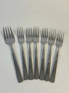6 Oneida EASTON All Glossy Stainless USA Flatware 8 1/8" Dinner Forks, 1 Serving - Bild 1 von 4