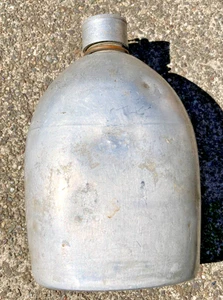 Equipo de equipo de campo de tapa plana cantimplora de aluminio hilado M1910 militar del ejército de Estados Unidos de la Primera Guerra Mundial - Imagen 1 de 11