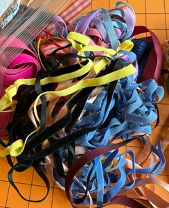 Grab bag of ribbons and trims  silks, cottons, velours etc 1 yard or more pieces - Picture 1 of 1