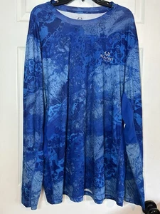 CAMISA REALTREE FISHING PARA HOMBRE AZUL CAMUFLAJE ROPA DEPORTIVA POLI SPANDEX TALLA 2XL - Imagen 1 de 7