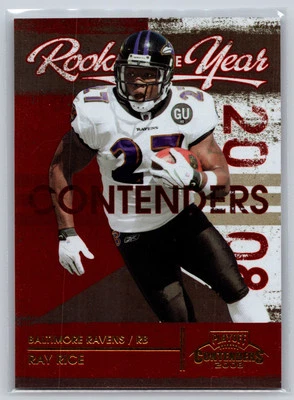 2008 Playoff Contenders #27 Ray Rice Rookie of the Year #/500 - Image 1 of 2