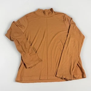 Athleta Women’s Mock Neck Long Sleeve Orange Top Sz XL - Picture 1 of 6