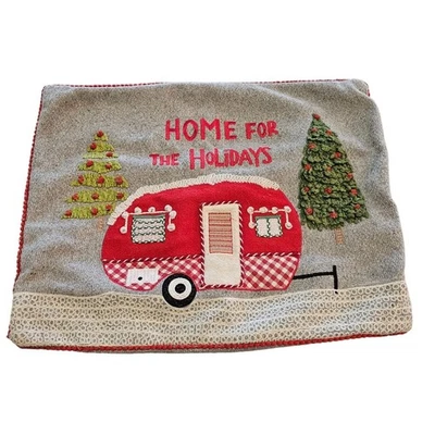 Funda de almohada Isaac Mizrahi Home for the Holidays RV lana bordada 20x16 Foto 1 de 4
