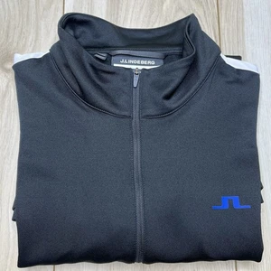 J. Lindeberg Carl Mid Layer Performance Sweater 1/2 Zip Black Men Size Large - Picture 1 of 14