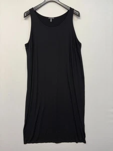Eileen Fisher Sleeveless Tank Cami Dress Size 3X Black Viscose Blend D017 -21 - Picture 1 of 14