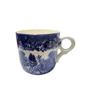 Antico Anello Coppa Salice Blu Flusso Manico (A) c. 1892-1902 Accenti Oro - Foto 1 di 7