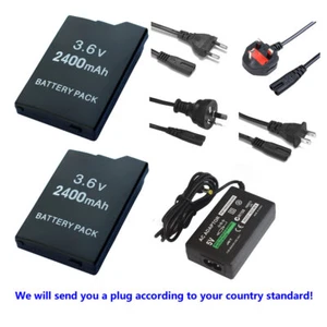 2x Battery For Sony PSP-2001 2002 2003 2004 2005 2006 PSP-3002 +AC POWER Adapter - Picture 1 of 10