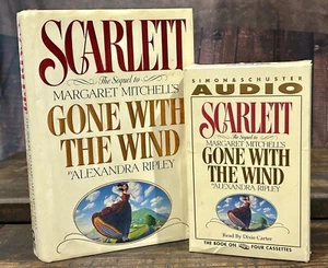 Scarlett Sequel to Gone with the Wind Audio Book 4 Cassettes + Hardback Book - Imagen 1 de 14