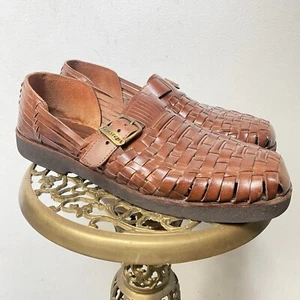 Sunsteps Handwoven Leather Sandals Bohemian Beach Casual Hand Woven Mens 13 - Picture 1 of 11