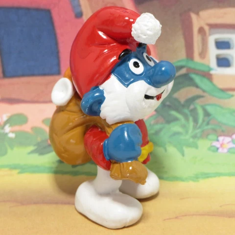 SANTA PAPA SMURF - 20124 - SMURFS VINTAGE SCHLEICH PEYO 2" PVC FIGURE Cover