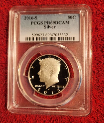 2016 s silver Kennedy half dollar PCGS PR 69 DCAM Cover