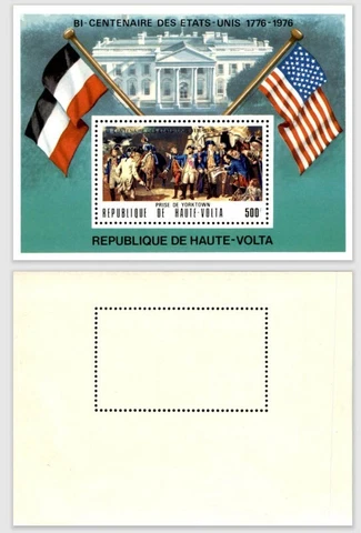 1975 BURKINA FASO Upper Volt { US BICENTENNIAL }  SOUVENIR SHEET MNH Cover