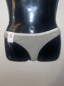 Calvin Klein Cotton Thong Sissy Panty Underwear Size Medium Gray NWTS - Picture 1 of 3