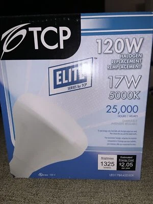 TCP LED 17 Watt -BR40 -120W Equal 1300 Lumens 5000K Stark White LED17BR40D50K - Image 1 of 4