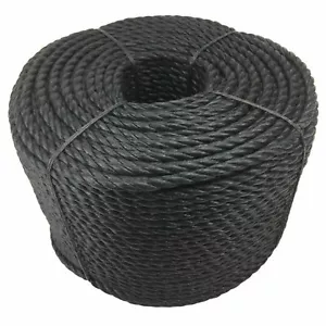 Cuerda de polipropileno negro de 10 mm x 100 metros bobina bobina de cuerda de polietileno bobinas de nailon 3 hilos - Imagen 1 de 5