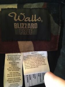 Walls Jacket Blizzard Pruf Youth X-Large 16-18 CAMO Green Black