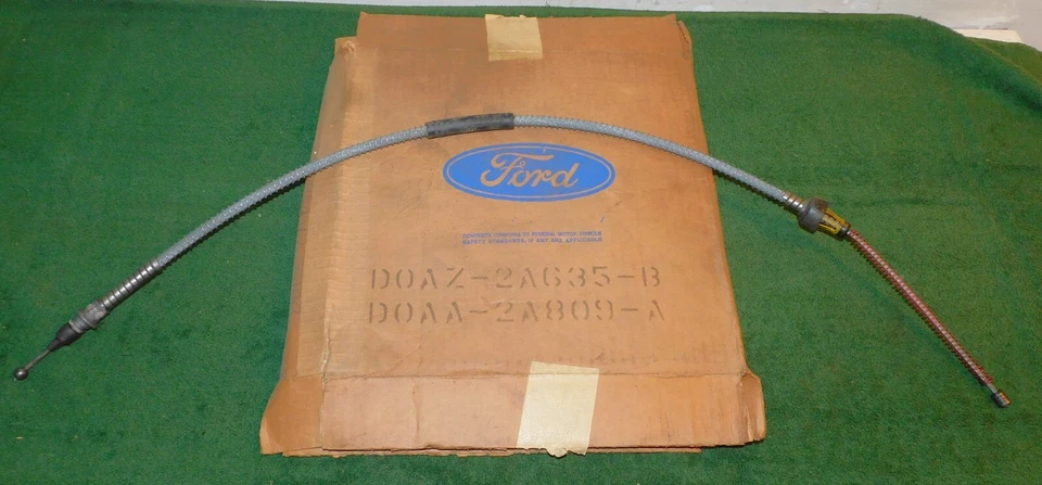 1970-1974 Ford Custom Galaxie 500 LTD Brougham NOS LH PARKING BRAKE REAR CABLE - Image 1 of 4