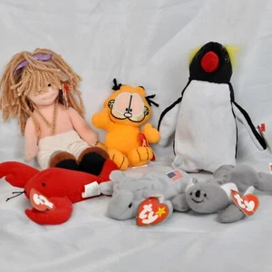 Ty Beanie Babys sortiert Menge 6 Frigid Cool Cassidy Me Elefant Pinchers Garf - Bild 1 von 2