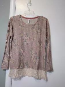 xhilaration top Women S Tiered Lace Blouse Cottage Core Feminine Fairy Dainty - Picture 1 of 8