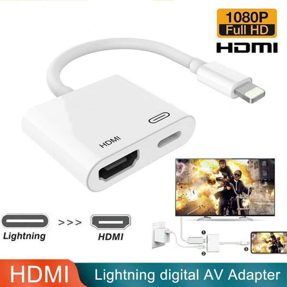 Lightning HDMI Adapter Converter Cable For Apple iPhone iPad 1080P Full HD Retoo - Bild 1 von 4