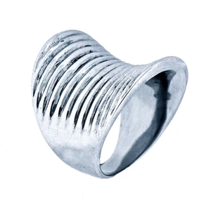 ANELLO POLSINO A COSTINE GRANDE IN ACCIAIO INOX FASHION DICHIARAZIONE, TAGLIA-7 - Foto 1 di 2