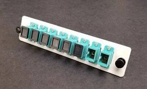 Fiber OpticAL SC OM3/OM4 8 Port Adapter Panel Strip - LGX Fiber Panel - Picture 1 of 2