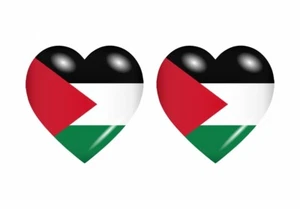 2x Sticker aufkleber Flaggen flagge fahne herzen PS palestina palestine - Picture 1 of 1