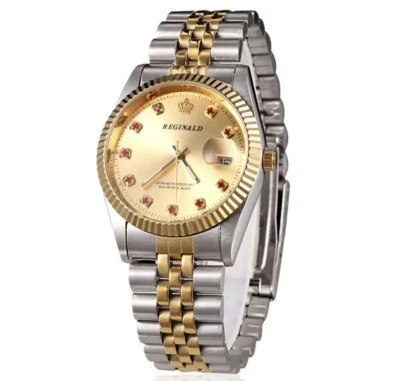 Reginald Мужские наручные часы золото серебро красный аналоговый кварц новый аккумулятор. Новый - Изображение 1 из 4