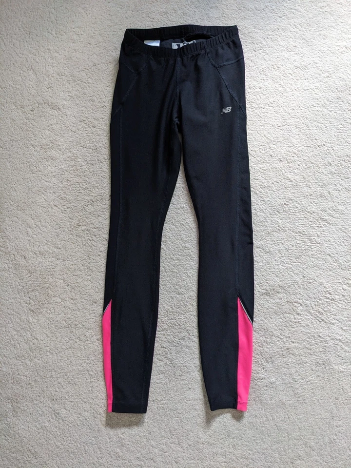 Women's New Balance Sports Leggings Accelerate Tight Black Pink Size Small - Image 1 of 4