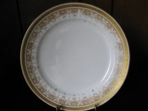 J Pouyat Limoges Plate, Gold on White - Made in France - Picture 1 of 5