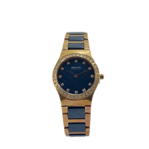 32426-767Bering Black Ceramic,MOP face Rose gold Crystal set bracelet watch £299