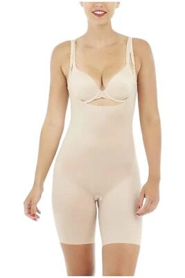 SPANX Women's Thinstincts 2.0 Midthigh Bodysuit Champagne Beige - Image 1 of 2